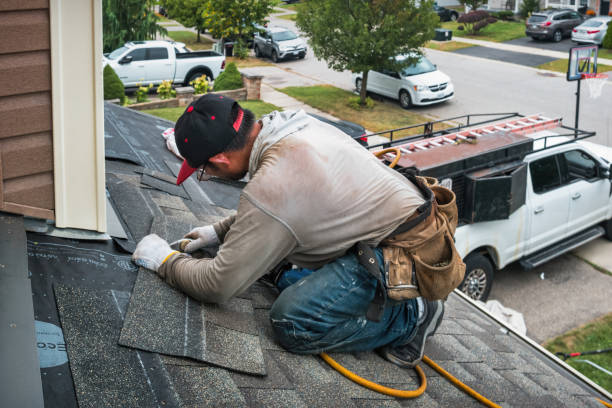 Professional Roof Installation technician working in Caldwell, OH
